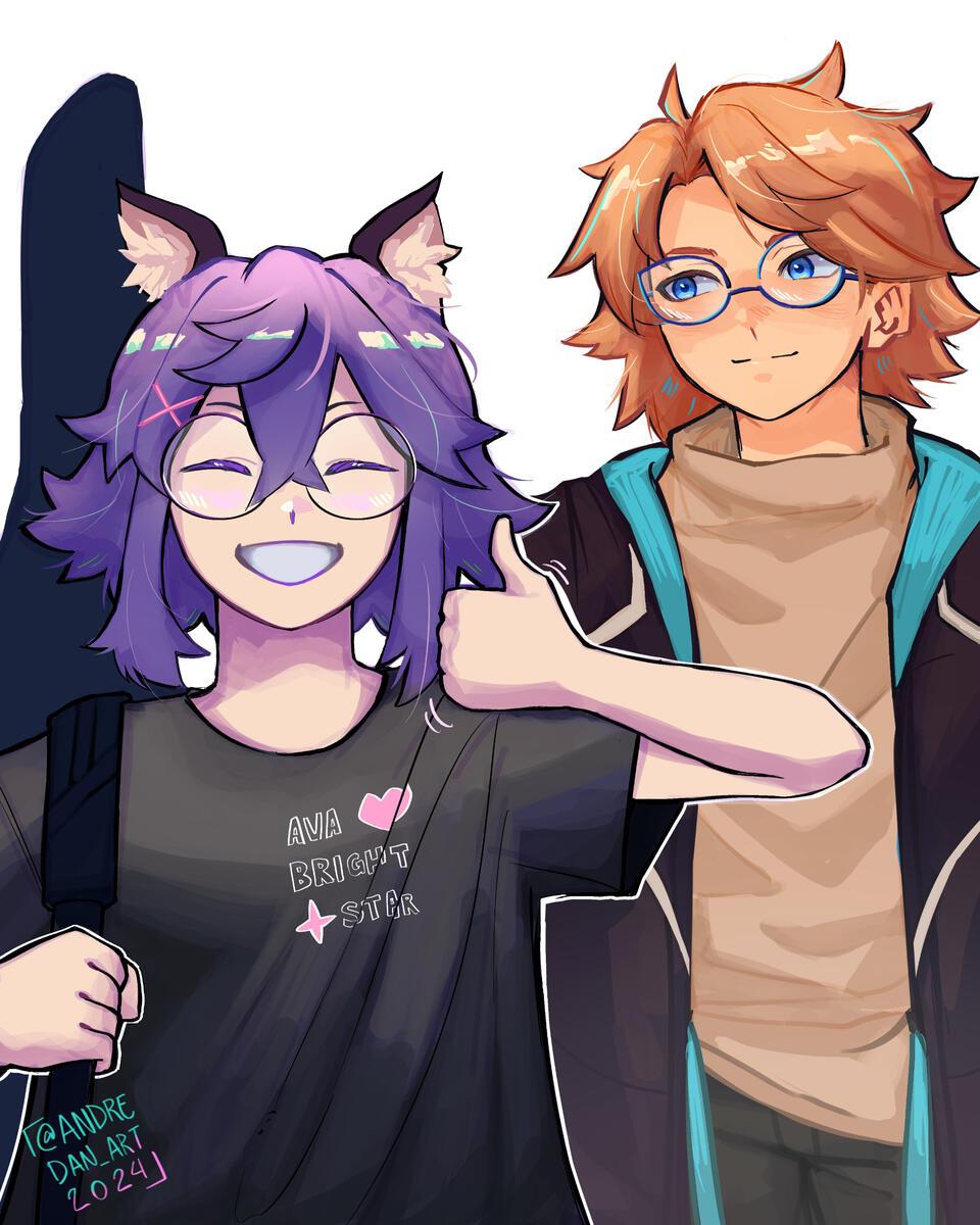 Ava &amp; Aqult drawn by: @andredan_art